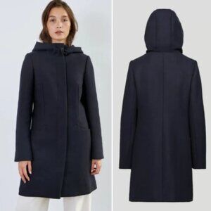 Babaton Aritzia Wool Cashmere Hooded Coat Black Size XS Tailored Stunning